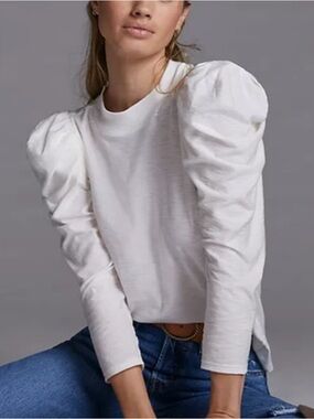 Nation LTD Zeta Snap-Back Puff-Sleeve Top